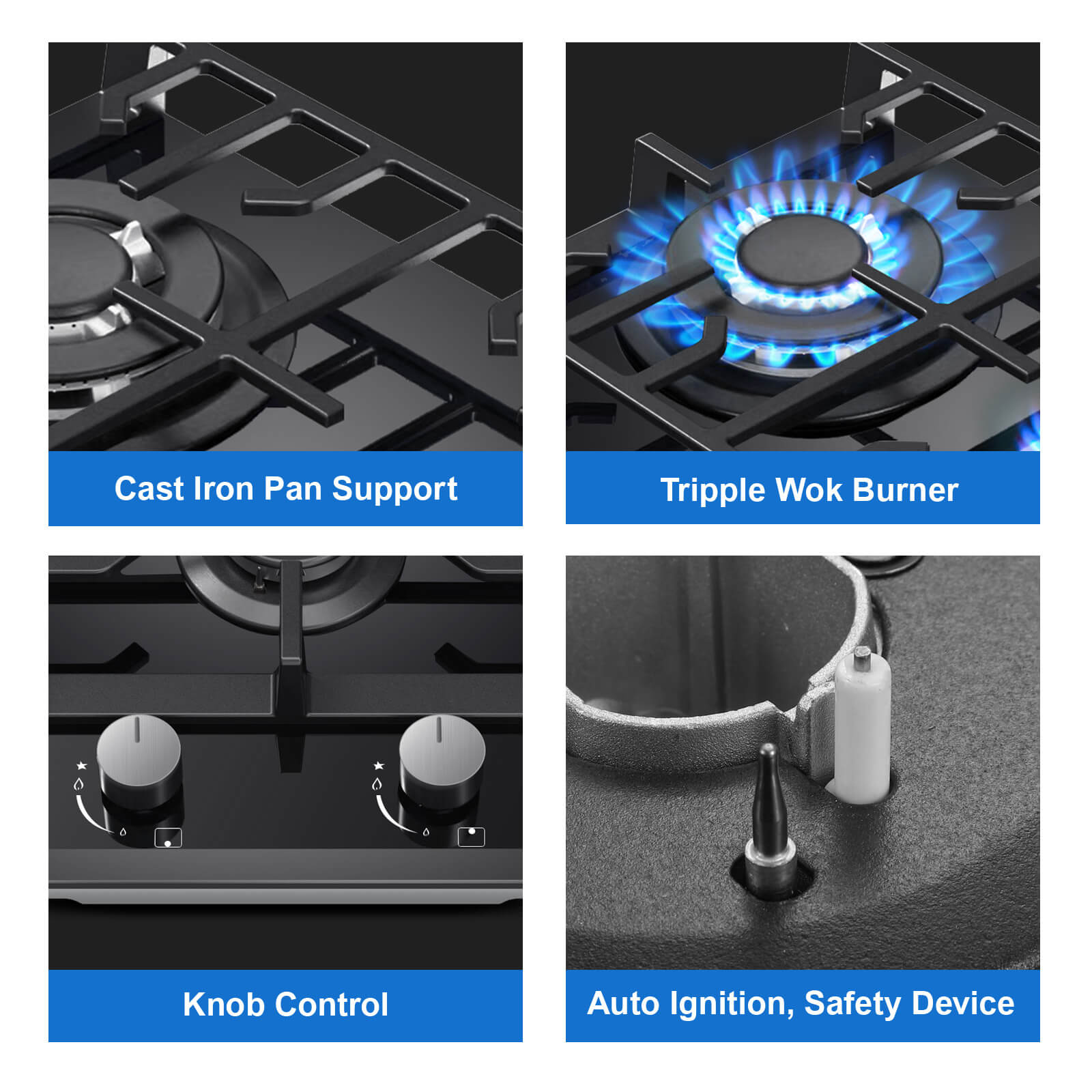 Topstrong gas stove NG/LPG convertible knob control with child lock
