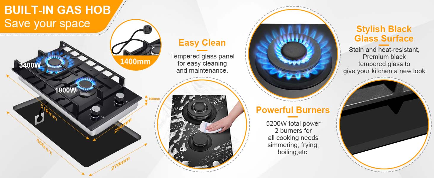topstrong 2 banner built-in gas hob