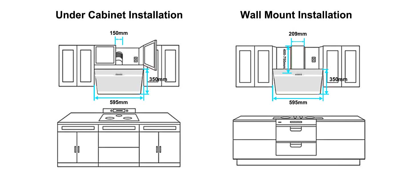 topstrong 4060 cooker hood installation
