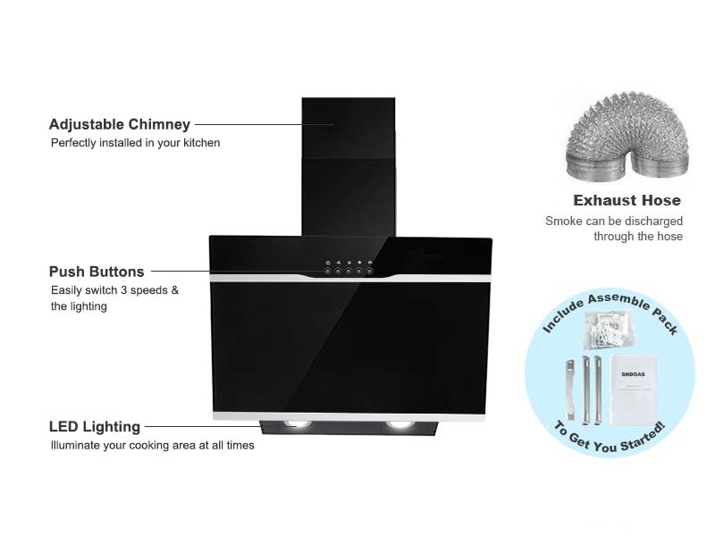 topstrong 4060 cooker hood package include assembly