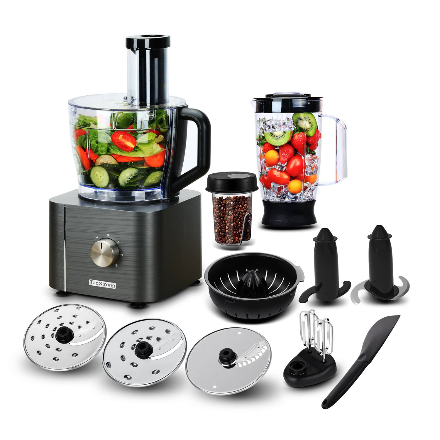 1100W Multifunctional Food Processor 11in1 Food Processor with Blender Juicer and Grinder 3.2