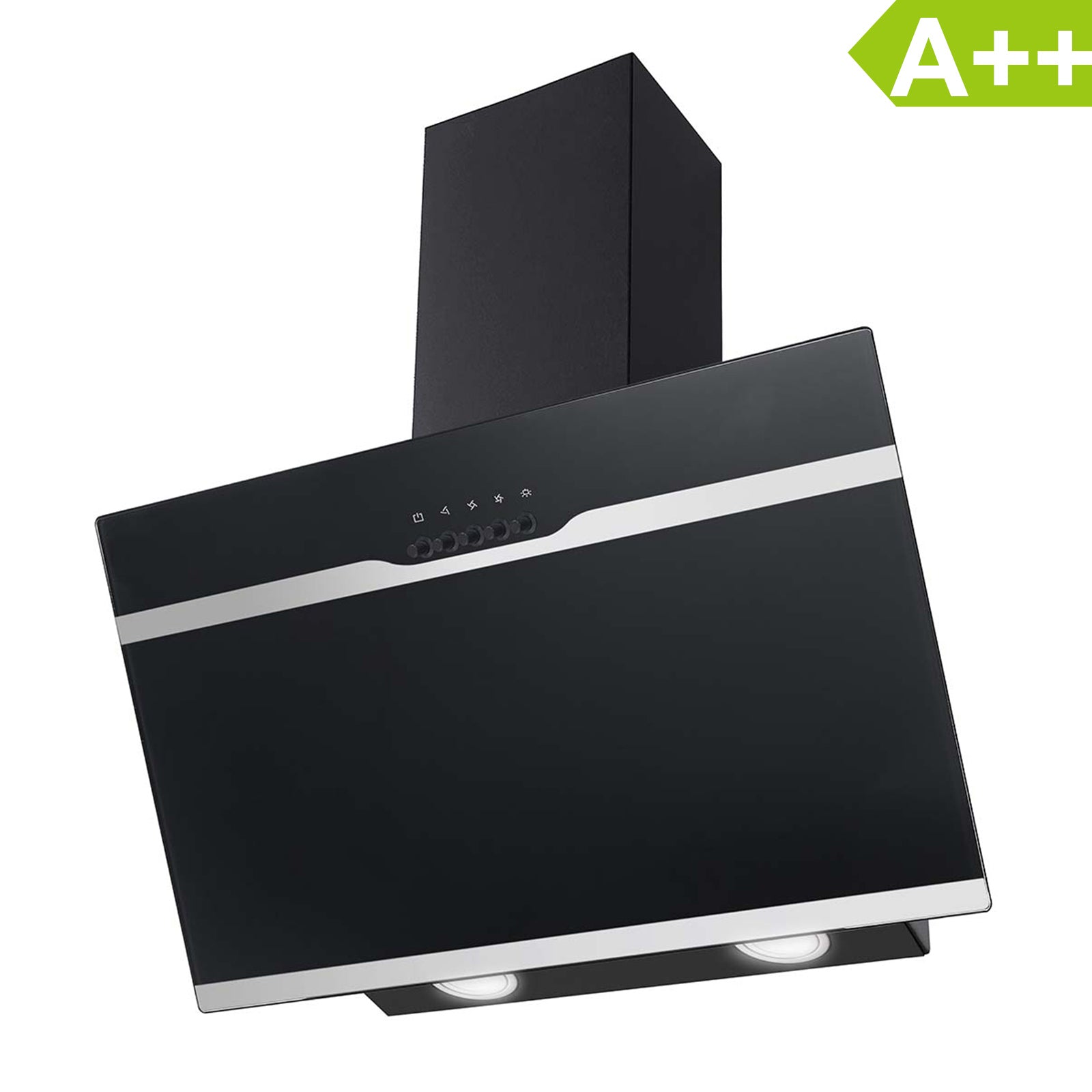 Wall Mounted Cooker Hood Black 350m³/h 60 cm Silent Kitchen Extractor ...