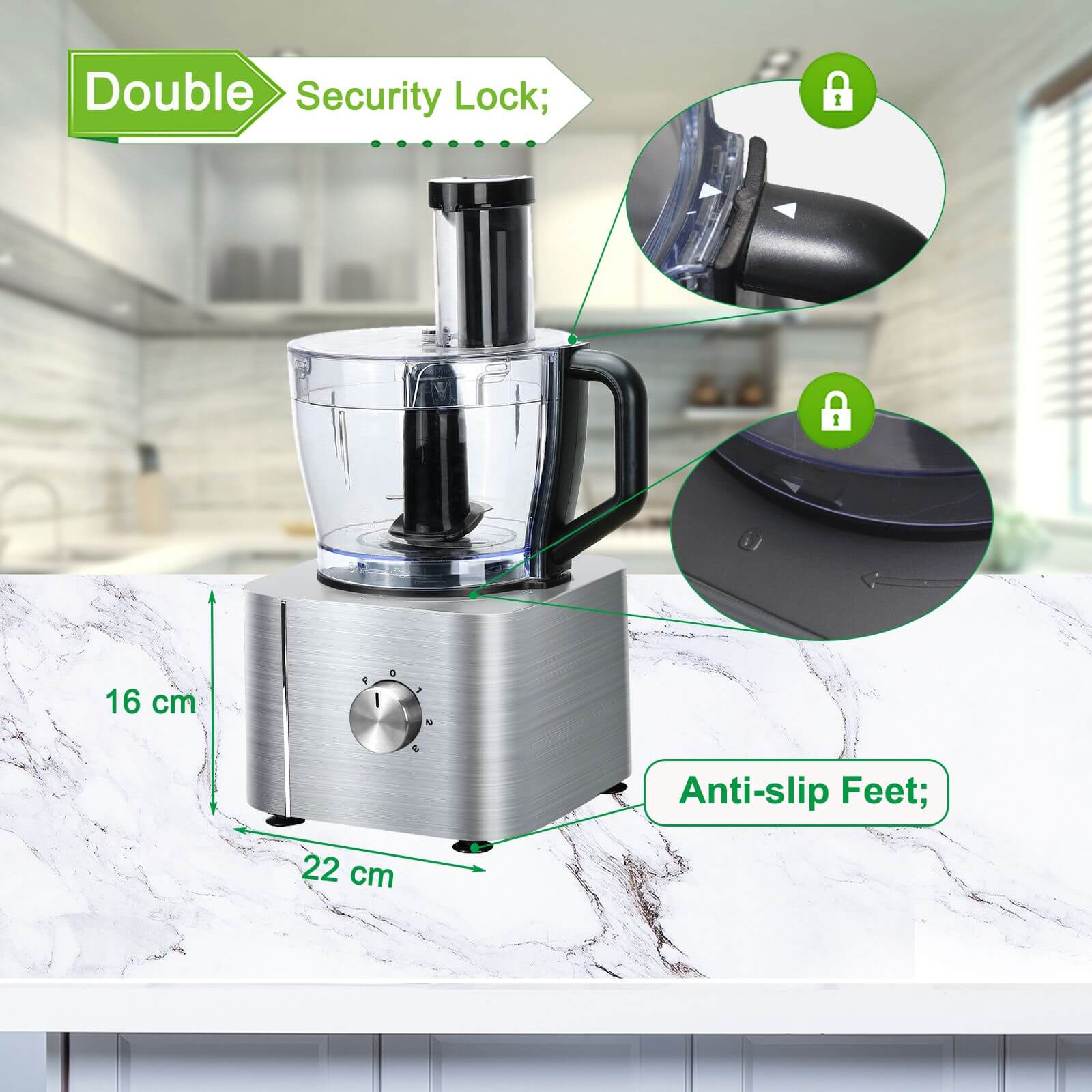 Double safety lock makes your operation safer