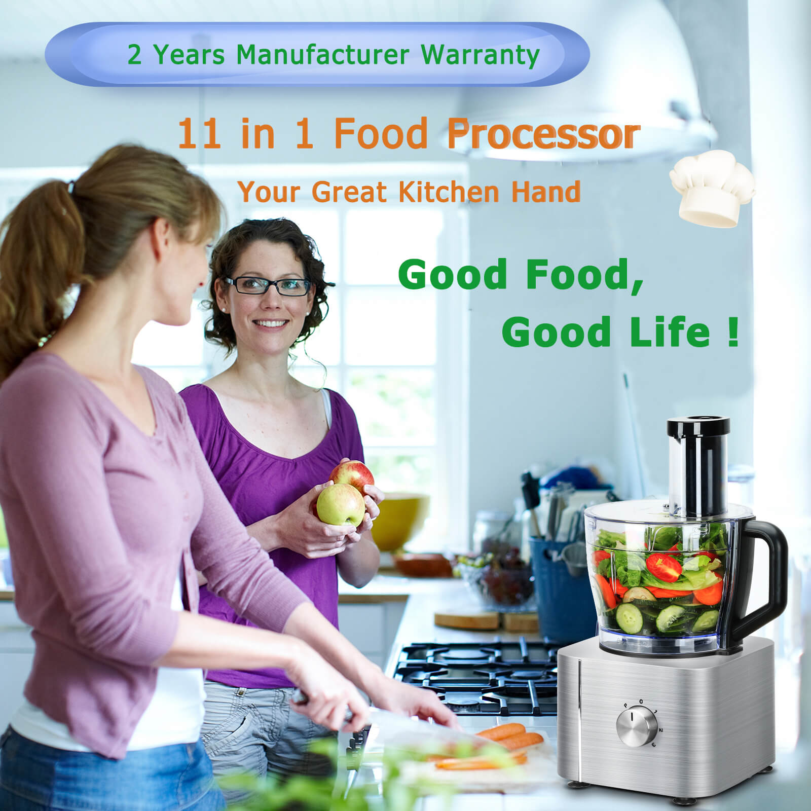 Topstrong multi-function food processor two-year warranty