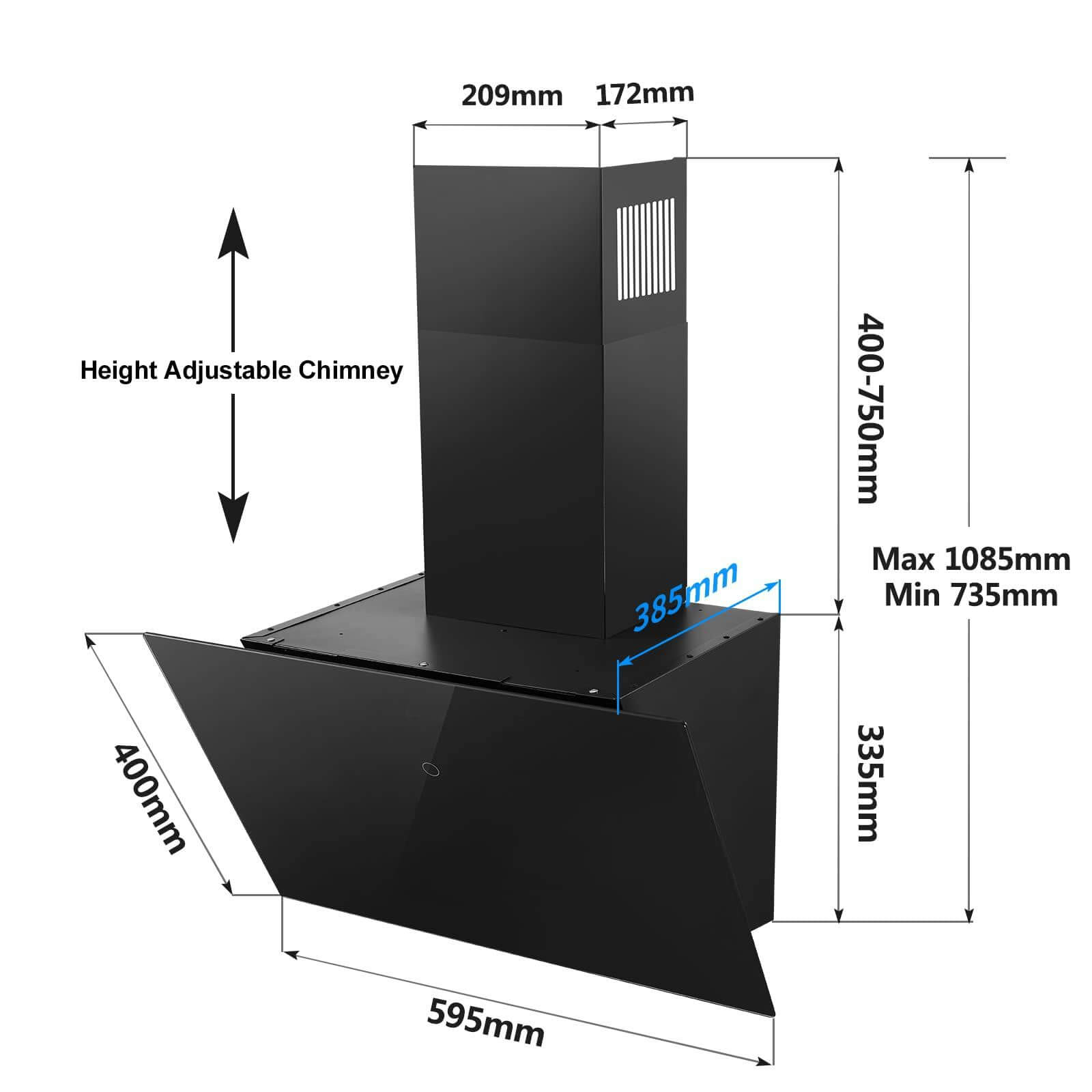 Topstrong 0460 range hood dimensions