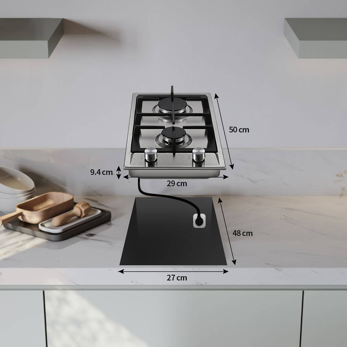 Topstrong 30cm gas hob built-in installation dimensions