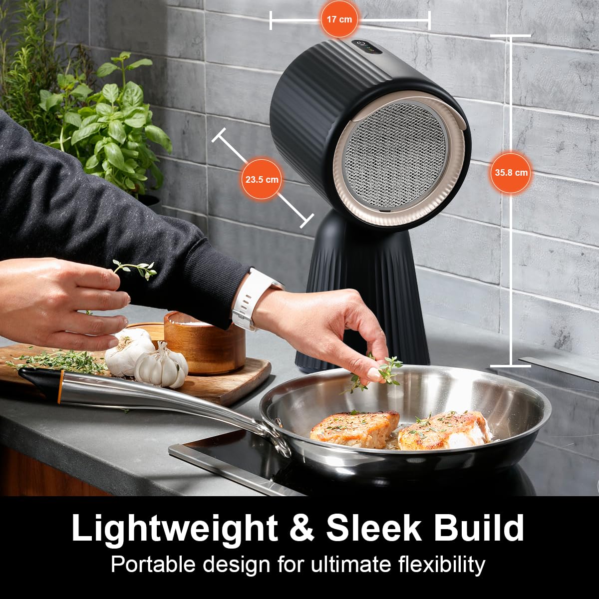 YYUKMH-TBX8 180m³/h Portable Extractor Fan Kitchen with Carbon Filter Energy Class A+