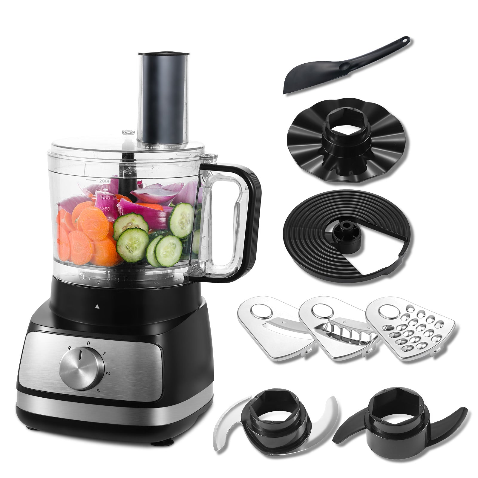UKFP421-_6-in-1_Food_Processor_and_Blender_Multifunctional_for_Chopping_2L_Mixing_Bowl_silver