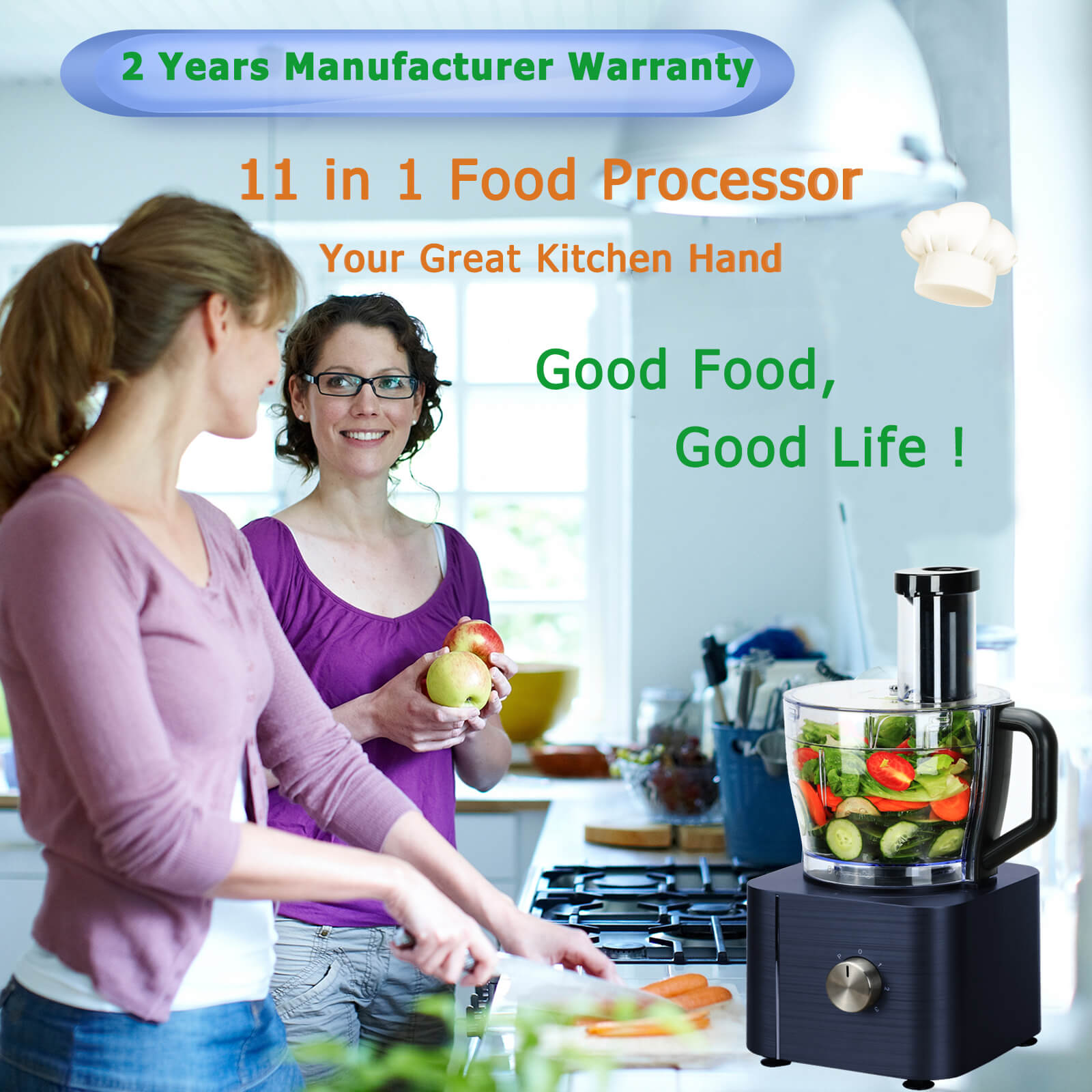 Topstrong multi-function food processor two-year warranty