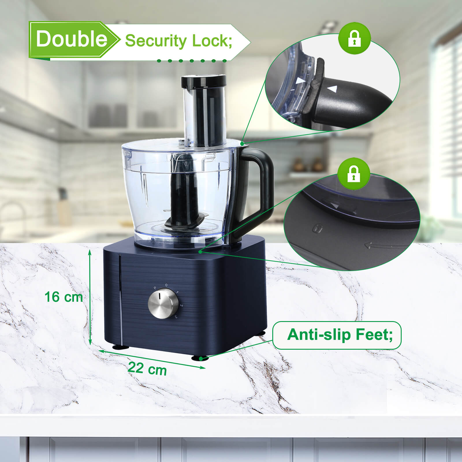 Double safety lock makes your operation safer