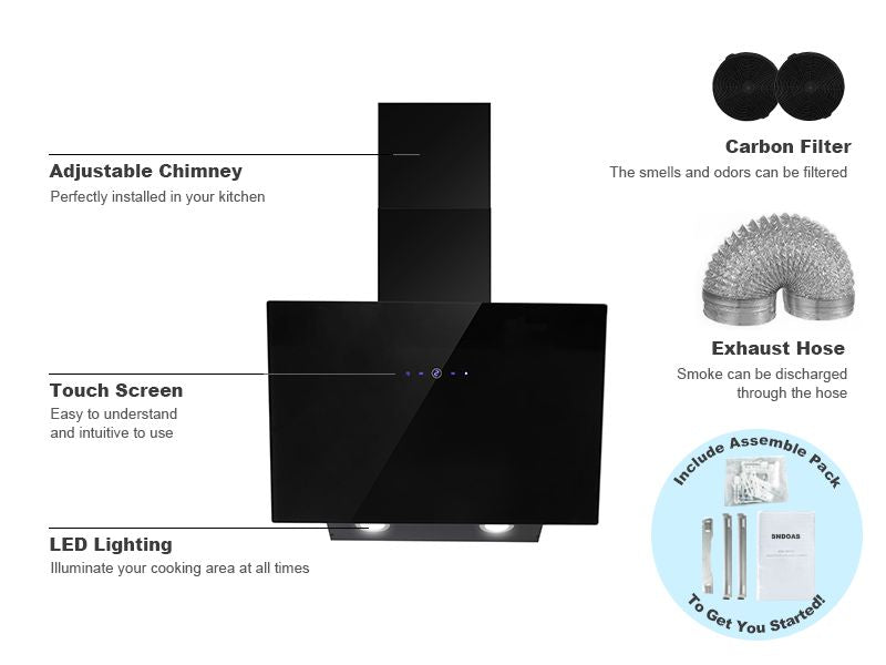 topstrong 0460 cooker hood package includes accessories