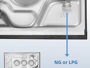 topstrong gas hob NG or LPG convertible