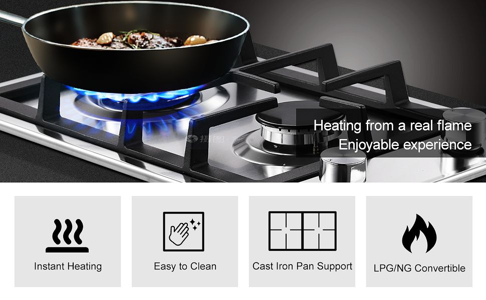 topstrong 2 banner stainless steel gas hob