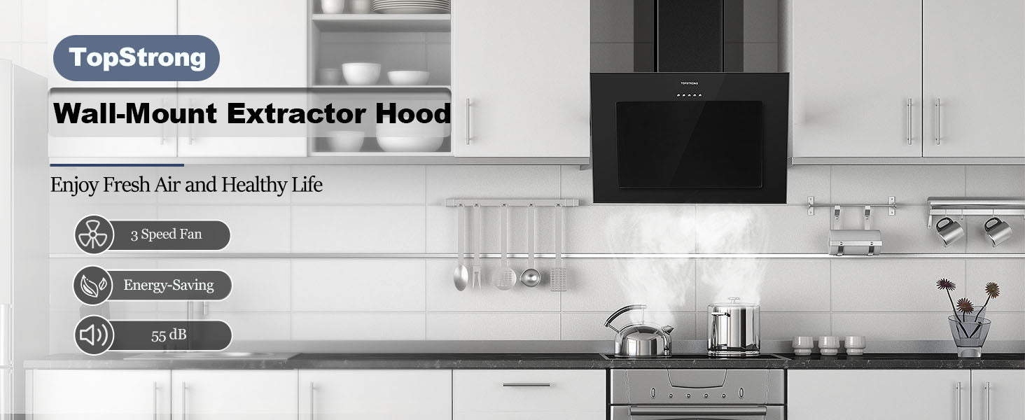 topstrong wall mounted extractor hood black