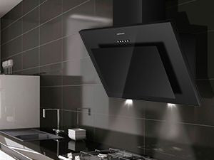 topstrong wall mounted extractor hood black with 2 led lights