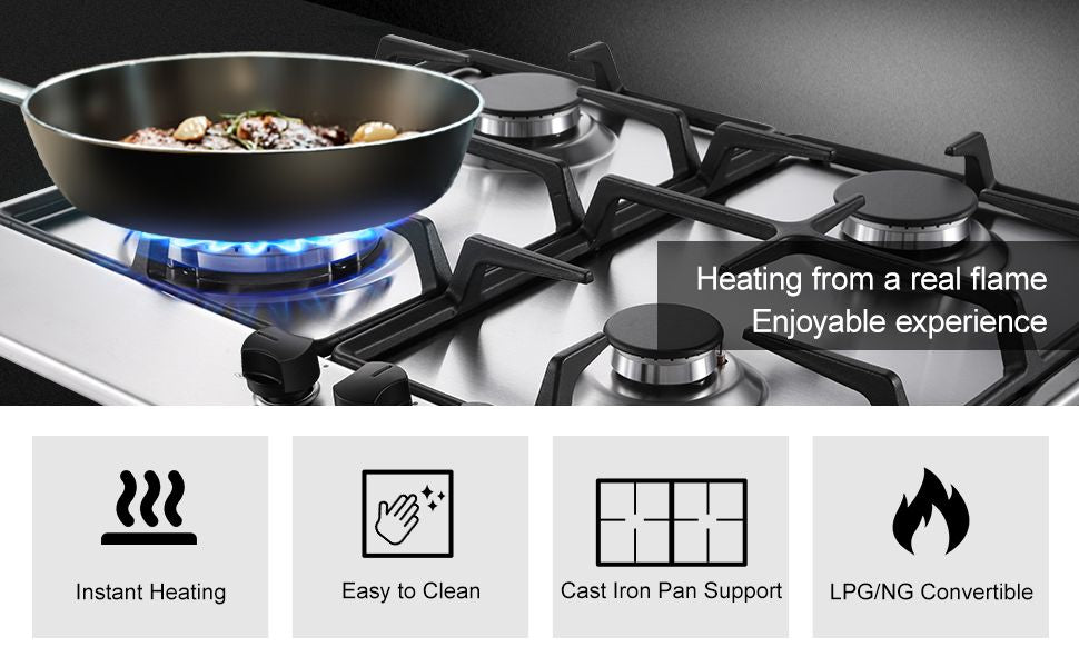 topstrong 4 banner stainless steel gas hob